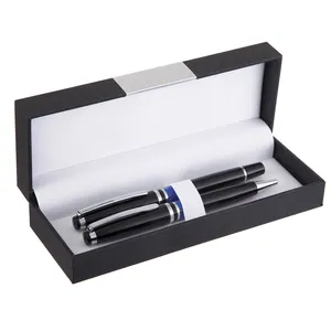 Luxury Black Gift Pen Set Metal Ballpen Roller Pen Pencil Set Twins Pen and Pencil Set with Paper Box