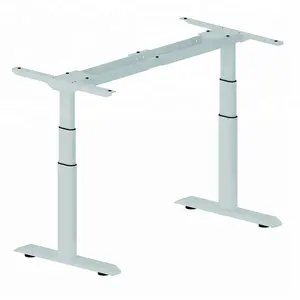 Ergonomia preto branco prata cinza oval elíptico redondo perna mesa de pé mesa elétrica sit-stand elevador quadro de metal