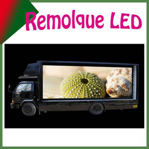 Buena idea para publicidad exterior! camión doble y <span class=keywords><strong>triedro</strong></span> pantalla led, un lado, Remolque con pantalla LED,a todo color - Product Image 1