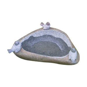 GGV256 Décoration de jardin unique, pierre de rivière naturelle spéciale, bain d'oiseaux, pot à boire pour oiseaux, petit <span class=keywords><strong>bassin</strong></span> en pierre pour l'extérieur - Product Image 1