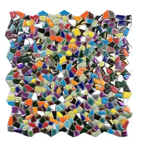 Telha de mosaico cerâmica vitrificada cor arco-íris
