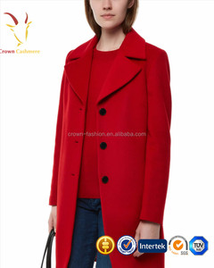 Donne Rosso Lungo Inverno Cappotto di Cachemire Delle Signore - Product Image 2