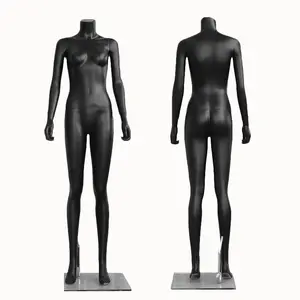 XINJI Fiberglass Abstract Matte Black Standing Mannequin Cool Male Female Headless Display Mannequins