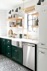 Moisture-proof E1 <strong>Board</strong> Dark Green <strong>Kitchen</strong> <strong>Cabinets</strong>