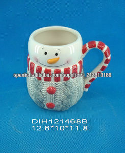 Muñeco de nieve cara taza de cerámica - Product Image 1