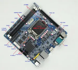 Mini ITX Motherboard Supplier China LGA1151Socket Papan Utama dengan Dual LAN 12 COM Port Mini ITX LGA1151 Mainboard