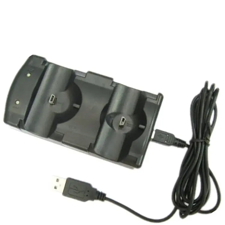 2 में 1 यूएसबी सूचक प्रकाश चार्ज PS3 पुनश्च स्थानांतरित नियंत्रक स्टेशन डॉक चार्जर के लिए खड़े हो जाओ