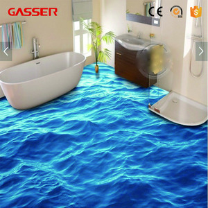 Gasser Full Color UV Printed Decal Bathroom Tile Decorative 3D Floor Sticker Anti-slip <strong>Removable</strong> Self-adhesive <strong>Vinyl</strong> Promotional - Product Image 3