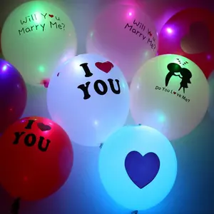 Eco-Friendly Latex Inflatable Glowing Led Balloon For Wedding And Party