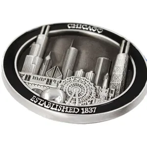 Chicago City Scenery Building Tourist Souvenir 3d Metal Fridge Magnet