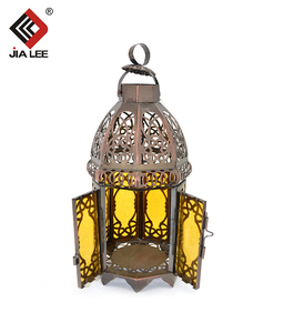 Marroquí clásica de hierro colgante | fiesta de café de la boda decoración de la linterna de vidrio sostenedor de vela - Product Image 2