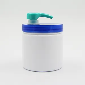 OEM OEM RTS 300g PET cream jar with lotion pump dispenser/plastic cream pot with lotion pump cap 10OZ