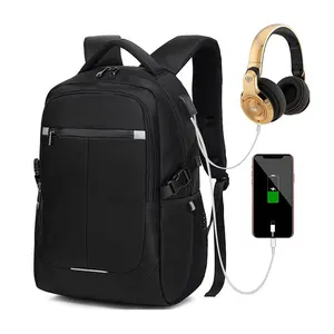Multi functional waterproof mens USB business laptop backpack, 15.6 computer backpack