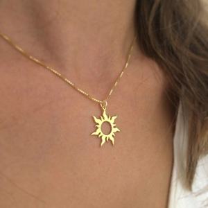 Unico Piccolo Dainty Oro <span class=keywords><strong>Sole</strong></span> di Fascino <span class=keywords><strong>Luna</strong></span> Della <span class=keywords><strong>Collana</strong></span> Della Moneta <span class=keywords><strong>Collana</strong></span> di Strato - Product Image 2