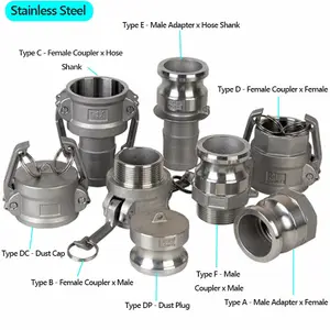 Harga Pabrik A B C D E F DC DP Cepat Fleksibel Selang Kopling Kuningan Stainless Steel PP Nilon Camlock Kopling Pipa Fitting