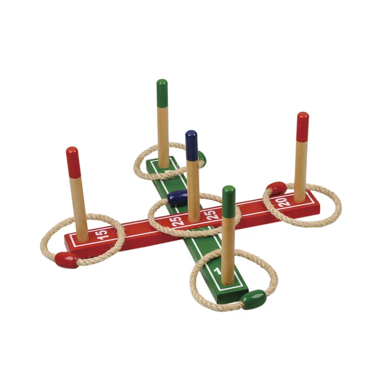 Jeu d'anneau de cible de jardin en bois géant pour enfants jouets anneaux jeu de quoits en plein air ensemble de jeu