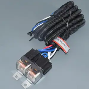 headlight wiring harness loom 12V H4 H/L tiwn relay socket 2lamp