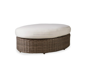 Exterior multifuncional gran sofá y otomana muebles mesa oval ronda de mimbre ratán tumbona - Product Image 6