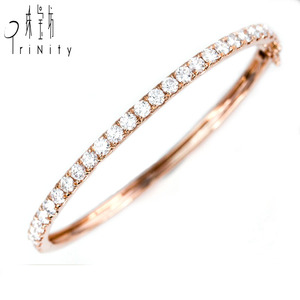 กำไลทอง18K ลายเพชรกลมเรียบง่ายคลาสสิกแฟชั่นขายดี - Product Image 1