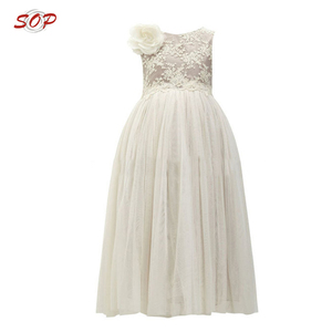 Trẻ Em Hoa Cô Gái Ăn Mặc Bóng Gown Cho Trẻ Em Quần Áo Màu Trắng Hoa Cô Gái <span class=keywords><strong>Net</strong></span> Dresses - Product Image 1