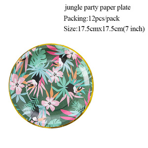 <span class=keywords><strong>Assiette</strong></span> en papier de fête décorations de fête dans la <span class=keywords><strong>jungle</strong></span> d'été assiettes en papier rondes personnalisées en vrac plat d'<span class=keywords><strong>assiette</strong></span> en papier de couleur moderne de voyage vente en gros - Product Image 2