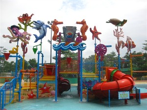 Parc aquatique fantaisie, grand parc d'eau avec toboggan en fibre de verre, - Product Image 3