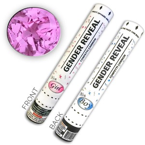 Gender-Reveal-Konfettikanonen Party-Poppers in Rosa oder Blau mit individuellem Konfetti - Product Image 2