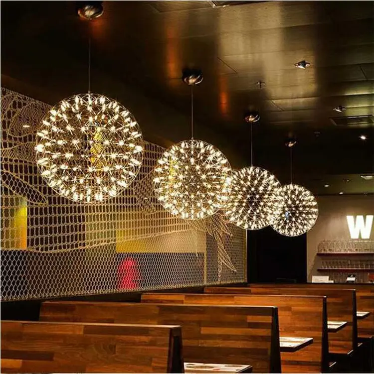 creative personality restaurant LED spark ball staircase chandelier fireworks for modern living room bedroom pendant lamp