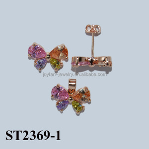 Ensemble de bijoux en plaqué or pour fille, bijou à la mode, design papillon, conception au choix, - Product Image 3