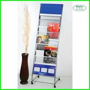 4 estantes de <span class=keywords><strong>metal</strong></span> móvil literatura negra estantes de exhibición de revistas soporte de folleto moderno - Product Image 5