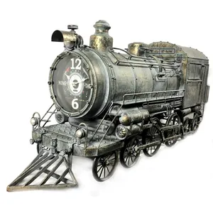 Old fashion train Antique Industrial Train Locomotive Mantle Clock For desk decor