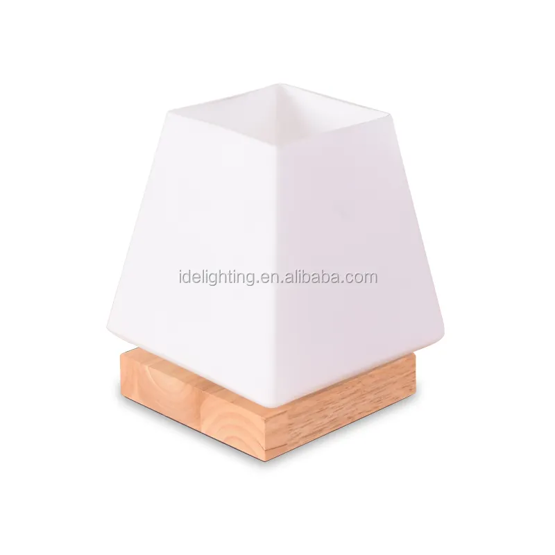 Wholesale modern style simple design bedside light wood base glass lampshade table lamp creative simple functional desk light