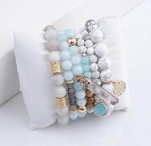 Bộ Vòng Tay Hạt Đá Tự Nhiên Bán Chạy Bộ Vòng Tay Hạt Đá Cẩm Thạch Quyến Rũ Druzy Bộ Vòng Tay Hạt Tự Làm - Product Image 5