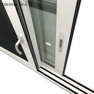 <span class=keywords><strong>Finestra</strong></span> Scorrevole in Alluminio a Quattro Foglie con Doppio Vetro Temperato e Rete Rinforzata - Product Image 5