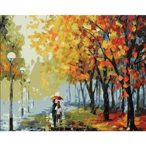 Hot selling handmade Landscape Wall Pictures Paint by Numbers DIY Home Decor Art Oil Painting, Kids Gift Craft