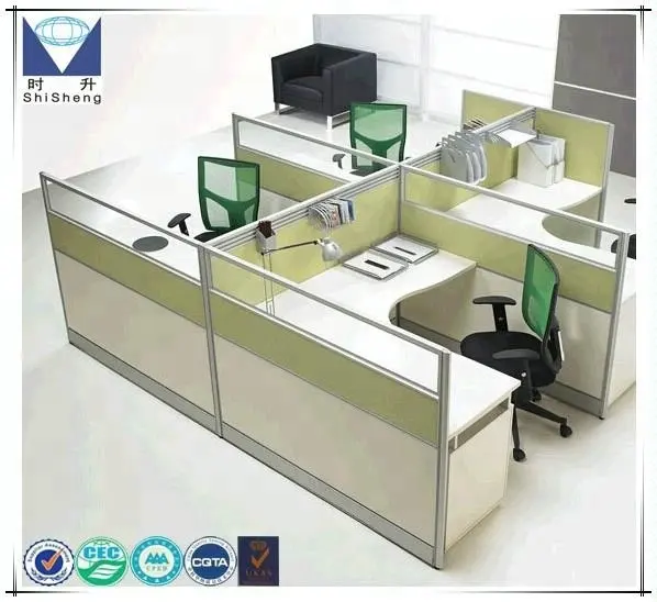 משרד ריהוט מכירה לוהטת הכי חדש עיצוב מודרני סגנון 4 אדם משרד תחנת עבודה