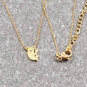 Collar de oro impermeable de moda para mujeres niñas Acero inoxidable 18K oro lindo Animal Origami <span class=keywords><strong>Koala</strong></span> oso collar joyería regalo - Product Image 4