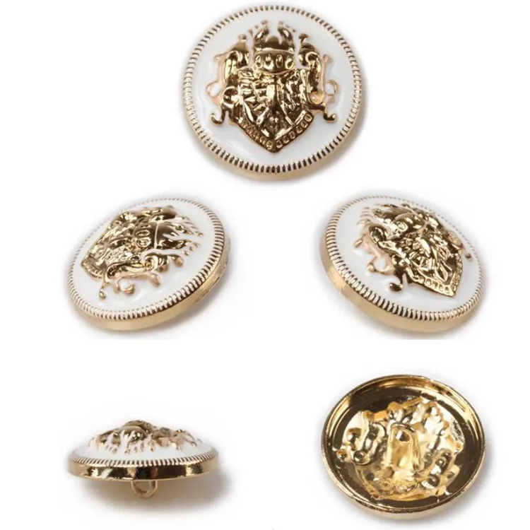 Custom Fashion Antique Gold Plated Coat Metal Shank Buttons for Clothes