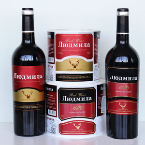 JingYiDa fabricación personalizada de PVC hoja de oro rojo Etiqueta de vino rojo <span class=keywords><strong>Whisky</strong></span> etiqueta al por mayor por PS máquina rotativa - Product Image 1