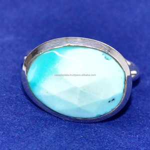 Oval Cut Turquoise Gemstone <b>Ring</b> 925 Sterling Silver <b>Ring</b>, Fabulous <b>Ring</b> <b>Engagement</b>, Latest <b>Ring</b> Design With Silver Plated. - Product Image 4