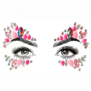 Gem & Rhinestone Sexy Jewels Face Body Stickers 3D Crystal Face Jewels Tattoo Sticker