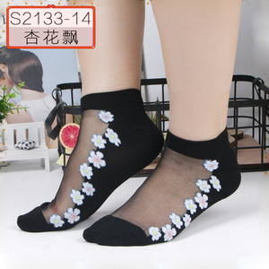 2023 nouvelle mode Sexy Rose dentelle chaussettes Ultra minces chaussettes transparentes du fabricant chinois - Product Image 2
