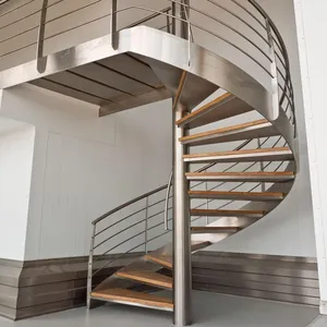 Escalier en spirale et bois, mini pièces, élément décoratif d'intérieur, en acier noir, petit espace