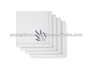 Servilletas de cena con diseño de flores bordadas, servilletas de mesa de punto de dobladillo de alta calidad, <span class=keywords><strong>100</strong></span>% algodón, bordado Quang Thanh - Product Image 2