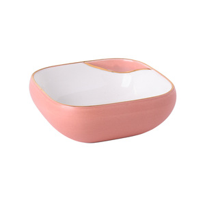 Juego de vajilla de boda de lujo americano, juego de porcelana esmaltada, Rosa mate y verde, conjunto de cena de cerámica - Product Image 6