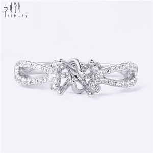 Anillo de Compromiso de Diseño Clásico Personalizado, Joyería Fina de Oro Blanco de 18K, Semi-Montura con Diamante Natural para Mujer, Anillo de Bodas para Fiesta - Product Image 2