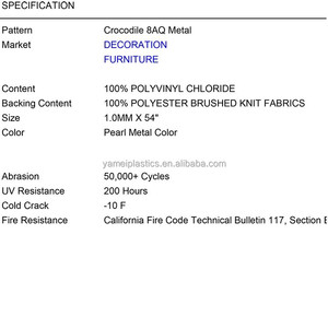 פרל מתכת צבע תנין PVC סינטטי עור עבור עיצוב הבית וריפוד - Product Image 5