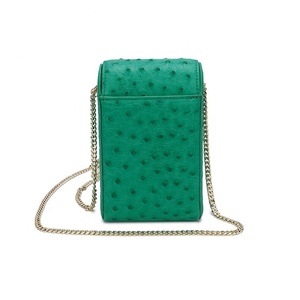Portafoglio <span class=keywords><strong>cellulare</strong></span> in vera pelle borsa a tracolla in finta pelle di struzzo con tracolla a catena - Product Image 3