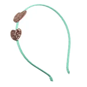 glitter girl leather heart hair accessories headbands for short hair