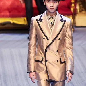 Custom Made ชุดแต่งงานสำหรับผู้ชาย Slim Fit เจ้าบ่าว Tuxedos Peaked Lapel ชุด - Product Image 1